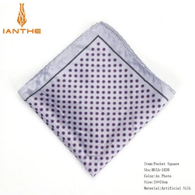 Luksusa vīriešu kabatlakats Vintage Dot Printed Kabatas kvadrātveida mīksta zīda Hankies kāzu ballīte Biznesa ērta krūšu dvieļu dāvanas