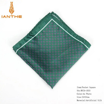 Luksusa vīriešu kabatlakats Vintage Dot Printed Kabatas kvadrātveida mīksta zīda Hankies kāzu ballīte Biznesa ērta krūšu dvieļu dāvanas