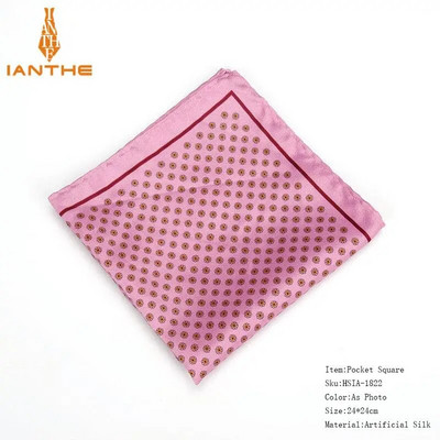 Luksusa vīriešu kabatlakats Vintage Dot Printed Kabatas kvadrātveida mīksta zīda Hankies kāzu ballīte Biznesa ērta krūšu dvieļu dāvanas