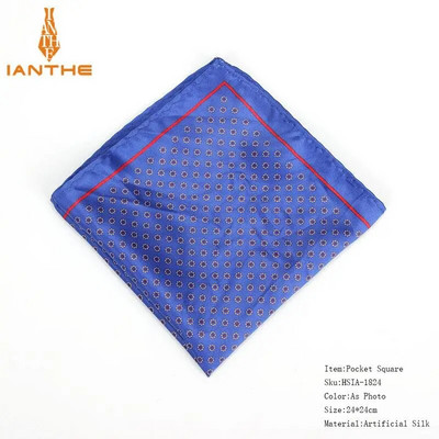 Luksusa vīriešu kabatlakats Vintage Dot Printed Kabatas kvadrātveida mīksta zīda Hankies kāzu ballīte Biznesa ērta krūšu dvieļu dāvanas