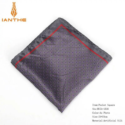 Luksusa vīriešu kabatlakats Vintage Dot Printed Kabatas kvadrātveida mīksta zīda Hankies kāzu ballīte Biznesa ērta krūšu dvieļu dāvanas