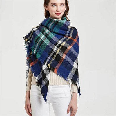 Luksuzni karirani šal od kašmira, ženski kvadratni zimski debeli topli šal od 140 cm i omot od pašmine, ženska debela deka