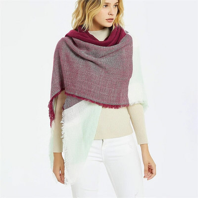 Luksuzni karirani šal od kašmira, ženski kvadratni zimski debeli topli šal od 140 cm i omot od pašmine, ženska debela deka