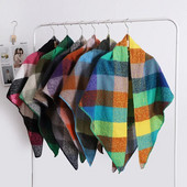 Luksusa trīsstūra šalle ziemas silts rūtains kašmira Sieviešu Pashmina Foulard Sieviešu šalles Sieviešu šalles 2023 dizains Jauns