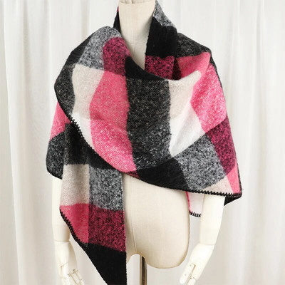 Luksusa trīsstūra šalle ziemas silts rūtains kašmira Sieviešu Pashmina Foulard Sieviešu šalles Sieviešu šalles 2023 dizains Jauns