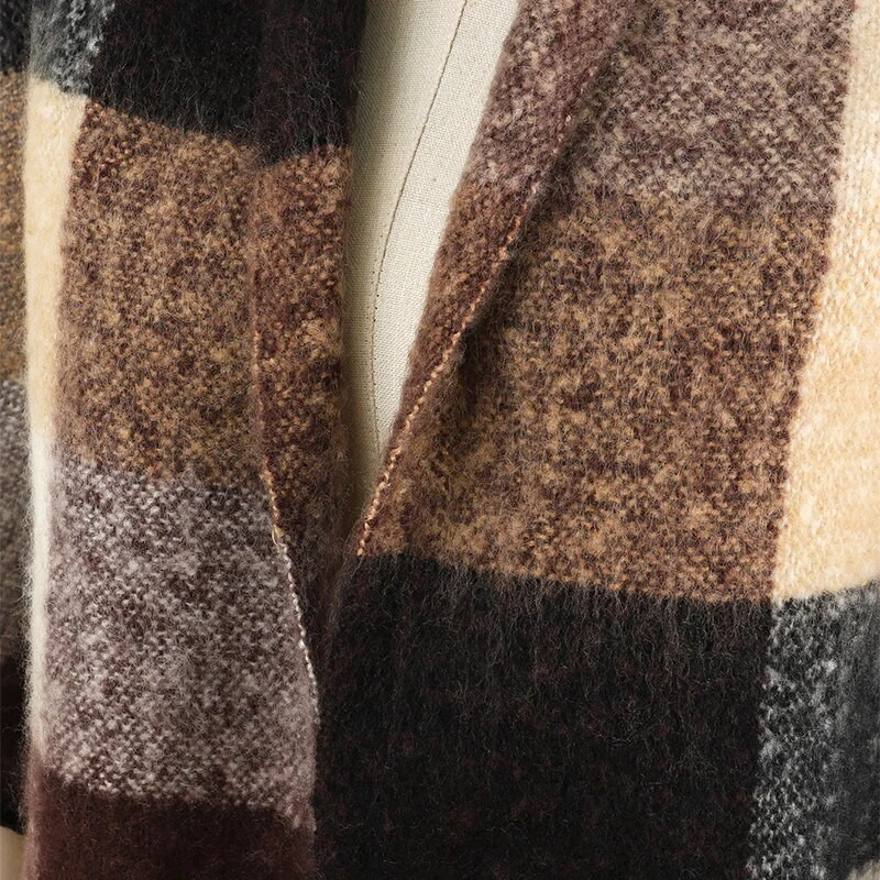 Luksusa trīsstūra šalle ziemas silts rūtains kašmira Sieviešu Pashmina Foulard Sieviešu šalles Sieviešu šalles 2023 dizains Jauns