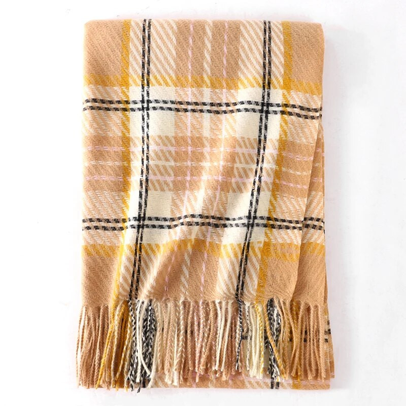 Luksusa dizaina rūtainā kašmira šalle sievietēm ziemas siltā šalles ietīšana Pashmina Bufanda bieza sega Poncho Echarpe Bandana