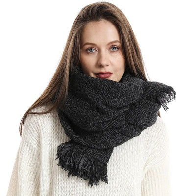 Modni topli vuneni šal za žene, zimski dizajn, jednobojni, mekani okovratni šalovi, ženski visokokvalitetni neckercheif bandana Echarpe 2023.