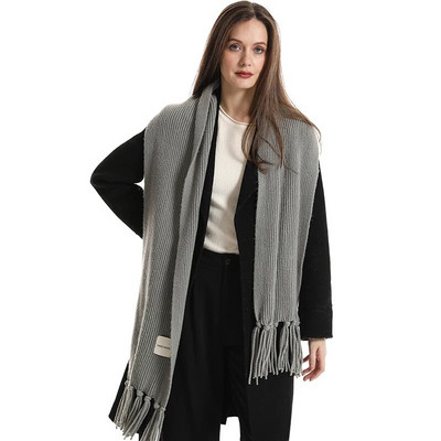 Modni topli vuneni šal za žene, zimski dizajn, jednobojni, mekani okovratni šalovi, ženski visokokvalitetni neckercheif bandana Echarpe 2023.