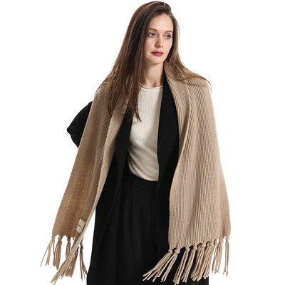 Modni topli vuneni šal za žene, zimski dizajn, jednobojni, mekani okovratni šalovi, ženski visokokvalitetni neckercheif bandana Echarpe 2023.