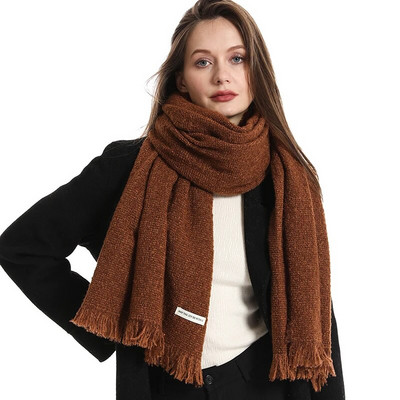Modni topli vuneni šal za žene, zimski dizajn, jednobojni, mekani okovratni šalovi, ženski visokokvalitetni neckercheif bandana Echarpe 2023.