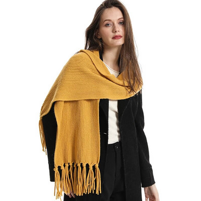 Modni topli vuneni šal za žene, zimski dizajn, jednobojni, mekani okovratni šalovi, ženski visokokvalitetni neckercheif bandana Echarpe 2023.