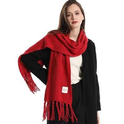 Modni topli vuneni šal za žene, zimski dizajn, jednobojni, mekani okovratni šalovi, ženski visokokvalitetni neckercheif bandana Echarpe 2023.