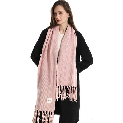 Modni topli vuneni šal za žene, zimski dizajn, jednobojni, mekani okovratni šalovi, ženski visokokvalitetni neckercheif bandana Echarpe 2023.