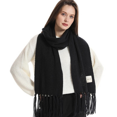 Modni topli vuneni šal za žene, zimski dizajn, jednobojni, mekani okovratni šalovi, ženski visokokvalitetni neckercheif bandana Echarpe 2023.