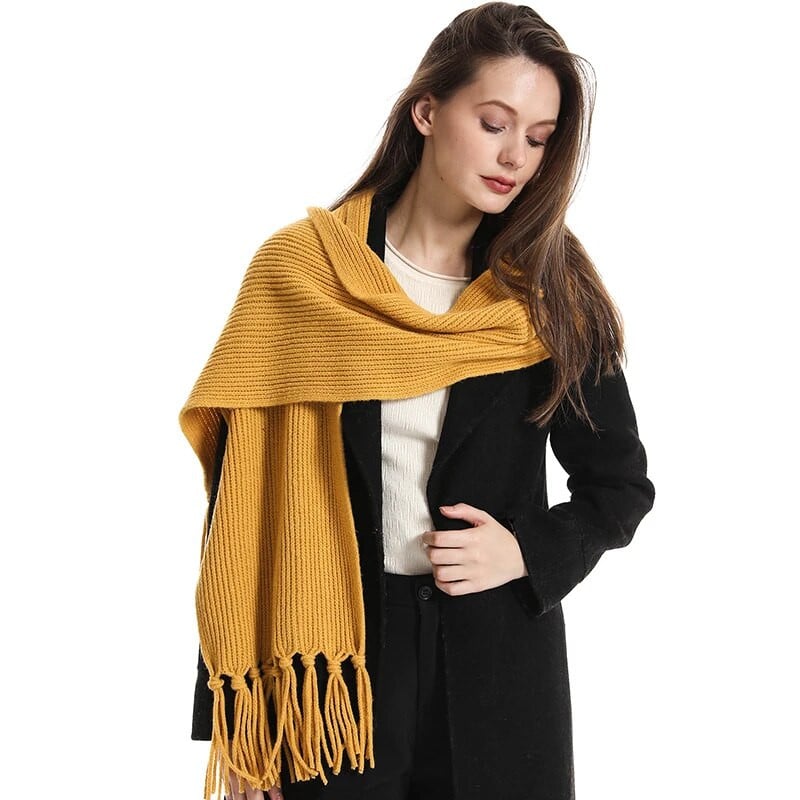 Modni topli vuneni šal za žene, zimski dizajn, jednobojni, mekani okovratni šalovi, ženski visokokvalitetni neckercheif bandana Echarpe 2023.