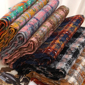 Dizajnerski karirani pleteni šal od kamira Ženski šalovi i ogrtači Ženski pašmina bufanda ženski debeli topli zimski pokrivači