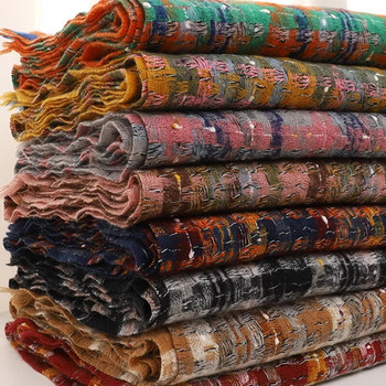 Дизайнерски кариран плетен шал от камир Дамски шалове и опаковки Женски пашмина Буфанда Дамски дебели топли зимни шалове
