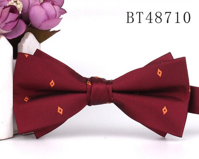 Piros csokornyakkendő vőlegénynek Divat Szőtt csokornyakkendő Férfinak Női Csokorcsomó Felnőtt esküvői csokornyakkendők Csokornyakkendők Candy Színes Vőlegények Csokornyakkendők