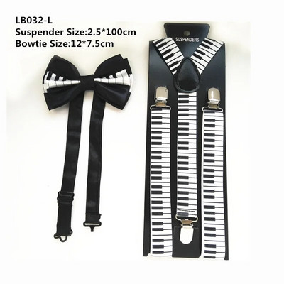 Unisex set leptir mašna s klavirskim ključem naramenice u obliku slova Y Kompleti leptir mašni za muškarce Žene za vjenčanje Dodaci za košulje LB032