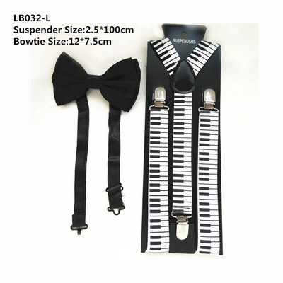 Unisex set leptir mašna s klavirskim ključem naramenice u obliku slova Y Kompleti leptir mašni za muškarce Žene za vjenčanje Dodaci za košulje LB032