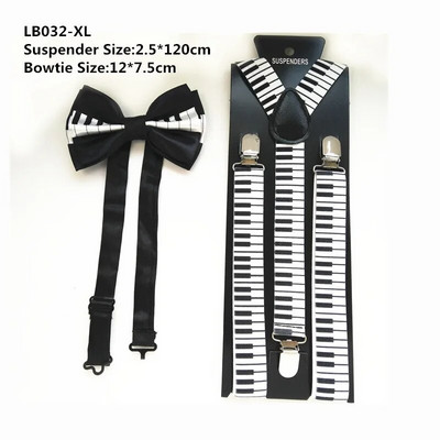 Unisex set leptir mašna s klavirskim ključem naramenice u obliku slova Y Kompleti leptir mašni za muškarce Žene za vjenčanje Dodaci za košulje LB032