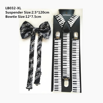 Unisex set leptir mašna s klavirskim ključem naramenice u obliku slova Y Kompleti leptir mašni za muškarce Žene za vjenčanje Dodaci za košulje LB032