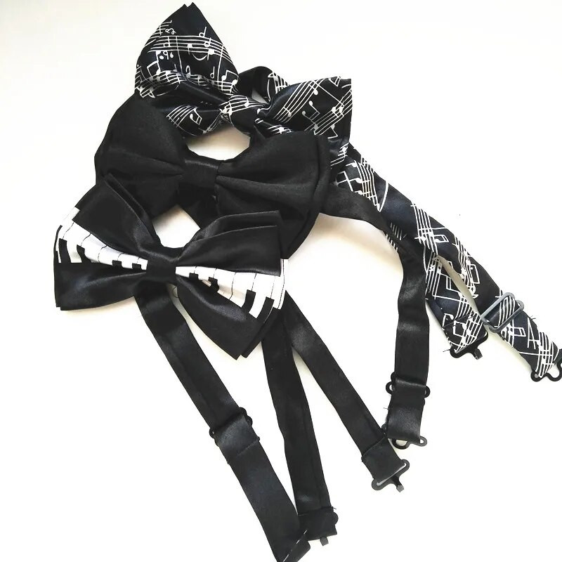 Unisex set leptir mašna s klavirskim ključem naramenice u obliku slova Y Kompleti leptir mašni za muškarce Žene za vjenčanje Dodaci za košulje LB032