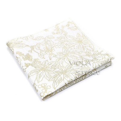 Χρυσό τύπωμα Wheat Tree Star Deer Βαμβακερό βαμβάκι 23cm Hankie Γυναικείο Γαμήλιο πάρτι Χριστουγεννιάτικο κοστούμι τετράγωνο αξεσουάρ δώρου