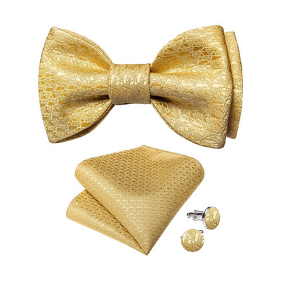 Modes vīriešu pašsavienojuma tauriņš kabatlakatiņu aproču komplekti Solid Peisley tauriņš kāzu līgavainim vīrietim tauriņu mezglu bizness