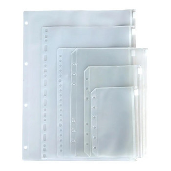 12 τεμ. Βολικές τσέπες καθαρού Pvc A5 A6 A7 Φάκελοι με φερμουάρ για αρχεία βιβλιοδεσίας σημειωματάριων με 6 δακτυλίους Αναφορές βιβλιοδεσίας