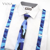 Férfi, női katonai terepszínű, nyomott nadrágtartó nyakkendő csokornyakkendő készletek parti játék ing merevítők pillangó öv nyakkendő masni nadrág farmer