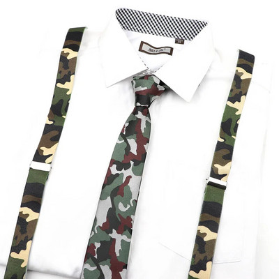 Férfi, női katonai terepszínű, nyomott nadrágtartó nyakkendő csokornyakkendő készletek parti játék ing merevítők pillangó öv nyakkendő masni nadrág farmer