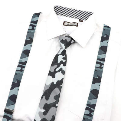 Férfi, női katonai terepszínű, nyomott nadrágtartó nyakkendő csokornyakkendő készletek parti játék ing merevítők pillangó öv nyakkendő masni nadrág farmer
