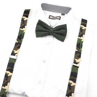 Férfi, női katonai terepszínű, nyomott nadrágtartó nyakkendő csokornyakkendő készletek parti játék ing merevítők pillangó öv nyakkendő masni nadrág farmer