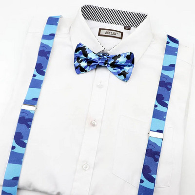 Férfi, női katonai terepszínű, nyomott nadrágtartó nyakkendő csokornyakkendő készletek parti játék ing merevítők pillangó öv nyakkendő masni nadrág farmer