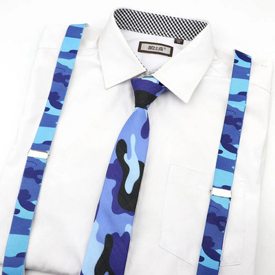 Férfi, női katonai terepszínű, nyomott nadrágtartó nyakkendő csokornyakkendő készletek parti játék ing merevítők pillangó öv nyakkendő masni nadrág farmer