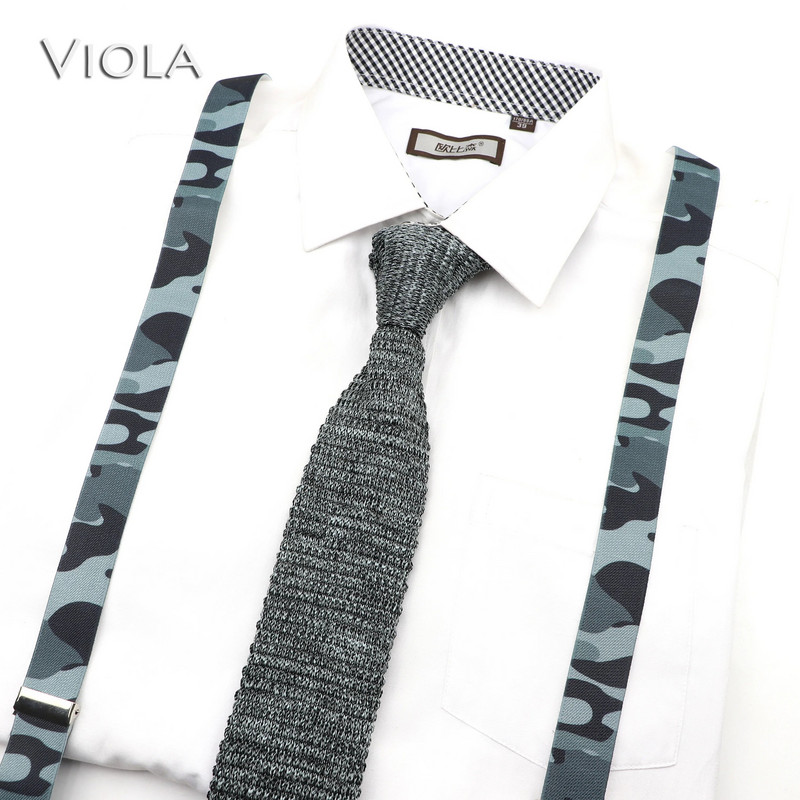 Férfi, női katonai terepszínű, nyomott nadrágtartó nyakkendő csokornyakkendő készletek parti játék ing merevítők pillangó öv nyakkendő masni nadrág farmer