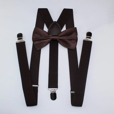 AEbone Suspensorio Felnőtt bordó nadrágtartó és csokornyakkendő férfi Női Sötétkék Bretellek Pantalon Pour Homme Femme 100cm Sus59