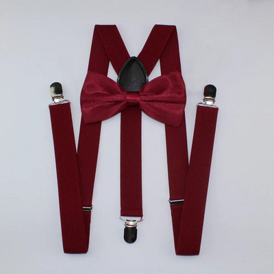 AEbone Suspensorio Felnőtt bordó nadrágtartó és csokornyakkendő férfi Női Sötétkék Bretellek Pantalon Pour Homme Femme 100cm Sus59