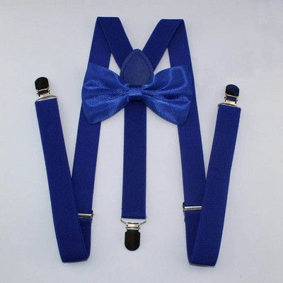 AEbone Suspensorio Felnőtt bordó nadrágtartó és csokornyakkendő férfi Női Sötétkék Bretellek Pantalon Pour Homme Femme 100cm Sus59