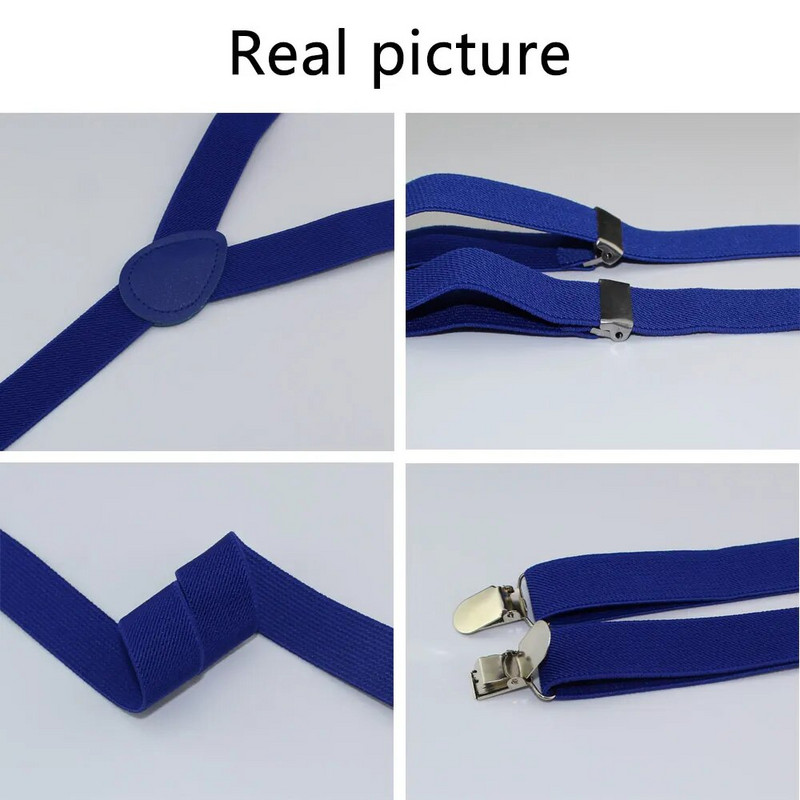 AEbone Suspensorio Felnőtt bordó nadrágtartó és csokornyakkendő férfi Női Sötétkék Bretellek Pantalon Pour Homme Femme 100cm Sus59