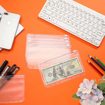 Τσέπες βιβλιοδέτη Α6 Τσέπες με φερμουάρ 6 οπών Αδιάβροχοι φάκελοι από PVC Cash Budget Φάκελοι Loose Leaf Bag For Binder Planner Notebook