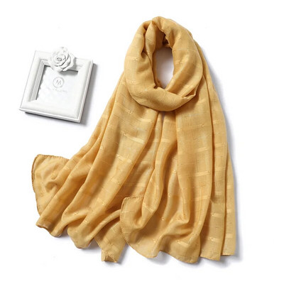 Paprastas burbulinis medvilninis hidžabo šalikas moterims, dizainerio languotas, solidus Foulard Lady Pashmina musulmonų galvos juostos kaklaskarės, 2023 m. nauja mada