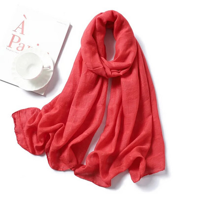 Paprastas burbulinis medvilninis hidžabo šalikas moterims, dizainerio languotas, solidus Foulard Lady Pashmina musulmonų galvos juostos kaklaskarės, 2023 m. nauja mada