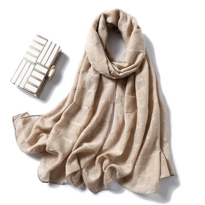 Paprastas burbulinis medvilninis hidžabo šalikas moterims, dizainerio languotas, solidus Foulard Lady Pashmina musulmonų galvos juostos kaklaskarės, 2023 m. nauja mada