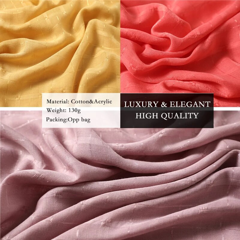 Paprastas burbulinis medvilninis hidžabo šalikas moterims, dizainerio languotas, solidus Foulard Lady Pashmina musulmonų galvos juostos kaklaskarės, 2023 m. nauja mada