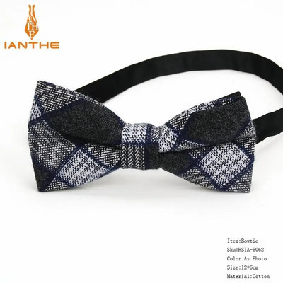 Kockás pamut csokornyakkendő Férfi Klasszikus ingek Csokornyakkendő Vállalkozási Esküvői Csokorcsomó Felnőtt Férfi Csokornyakkendők Fekete piros nyakkendő