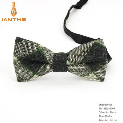 Kockás pamut csokornyakkendő Férfi Klasszikus ingek Csokornyakkendő Vállalkozási Esküvői Csokorcsomó Felnőtt Férfi Csokornyakkendők Fekete piros nyakkendő