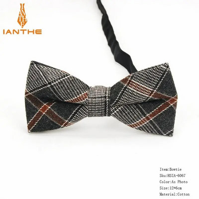 Kockás pamut csokornyakkendő Férfi Klasszikus ingek Csokornyakkendő Vállalkozási Esküvői Csokorcsomó Felnőtt Férfi Csokornyakkendők Fekete piros nyakkendő